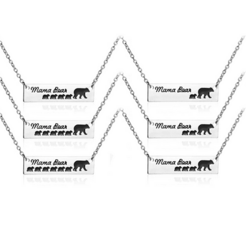 Mama Bear"and group of Baby bear Necklace